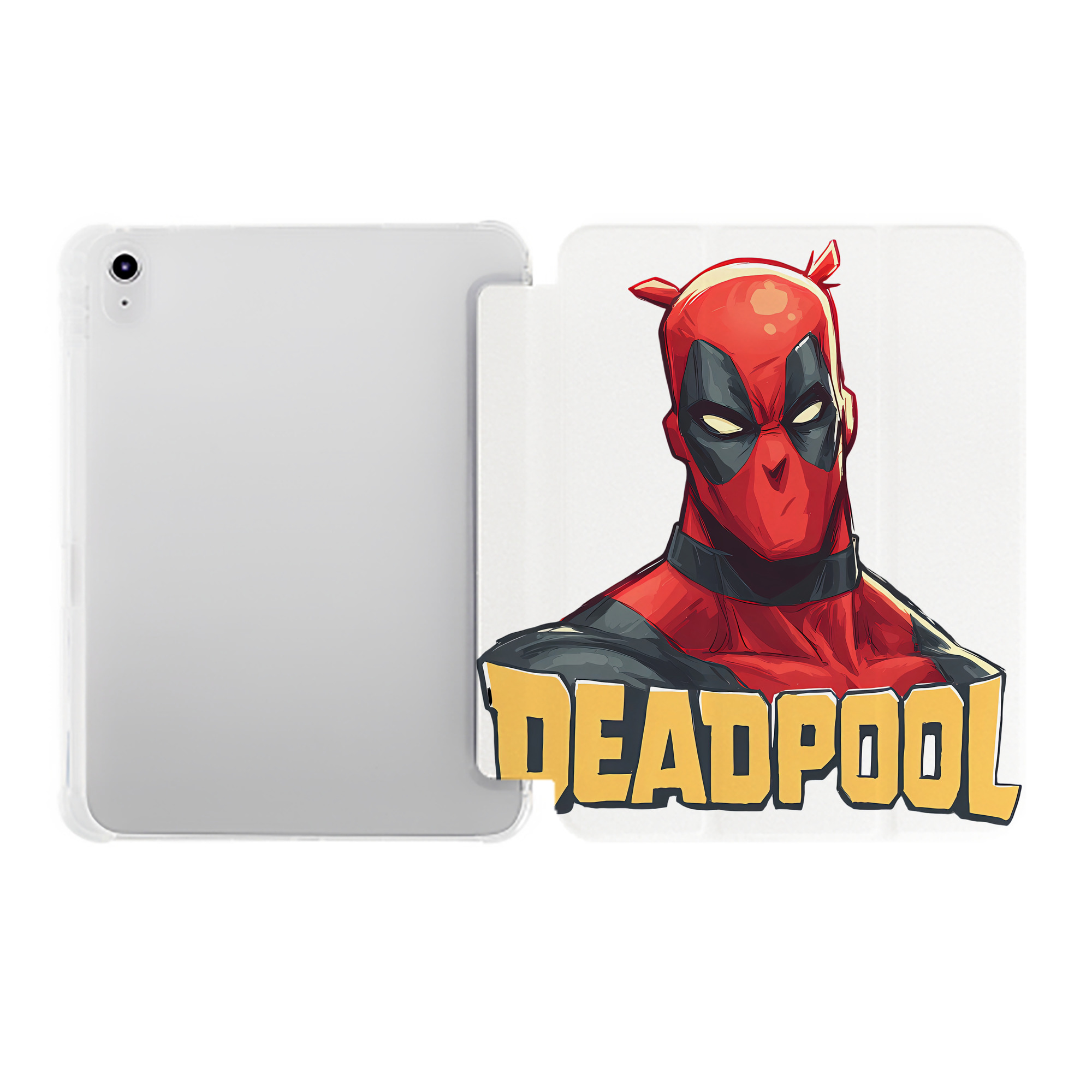 （画像用） Deadpool デッドプール IPad ケース ペン収納付き 三つ折りスタンド PUレザー×シリコン 対応機種9.5/10.5/10.9インチ